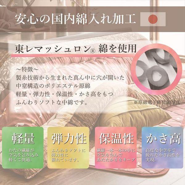 こたつ布団3点セット（こたつ掛布団 こたつ敷布団 こたつカバー）掛布団サイズ205×285cm 「こよみ」 5尺こたつ台適用 洗えるカバー付き (代引不可)(TD)_5