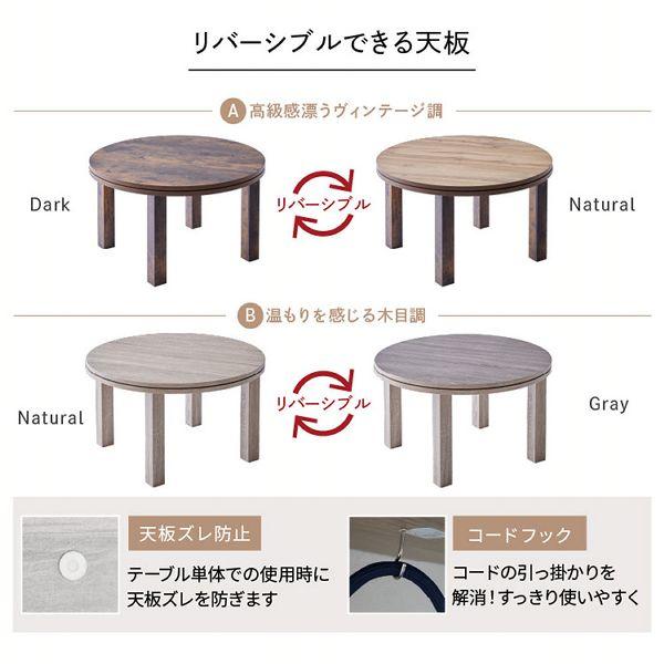 省スペースこたつ布団セット 丸型 68×68 (D) : SIMPLE STYLE ヤフー店