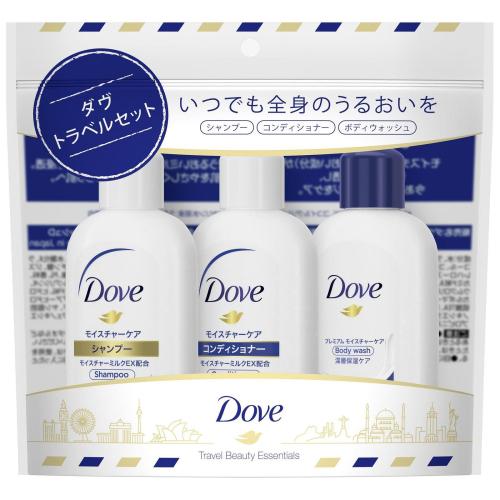 フォーデイズ ヘアシャンプー＆コンディショナー＆ボディソープ3点セット ダヴ トラベルセット（シャンプー45g＋ヘアコンデショナー45g＋ボディ