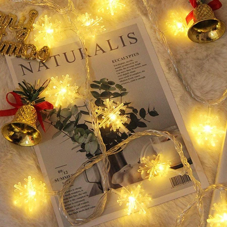 Hellogo Ledイルミネーションライト ストリングライト 電池式 最大77 Offクーポン 雪型 ワイヤーライト パーティー 誕生 室内室外 結婚式 クリスマス