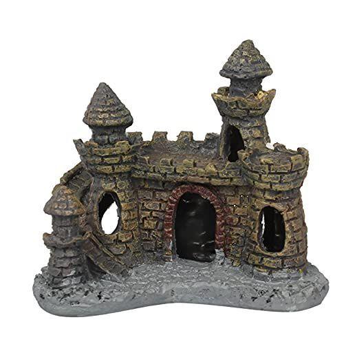 Pont Du Monde 水槽 オーナメント 岩 石 隠れ家 アクアリウム 置物 水槽内装 オブジェ 熱帯魚 ミニ 城