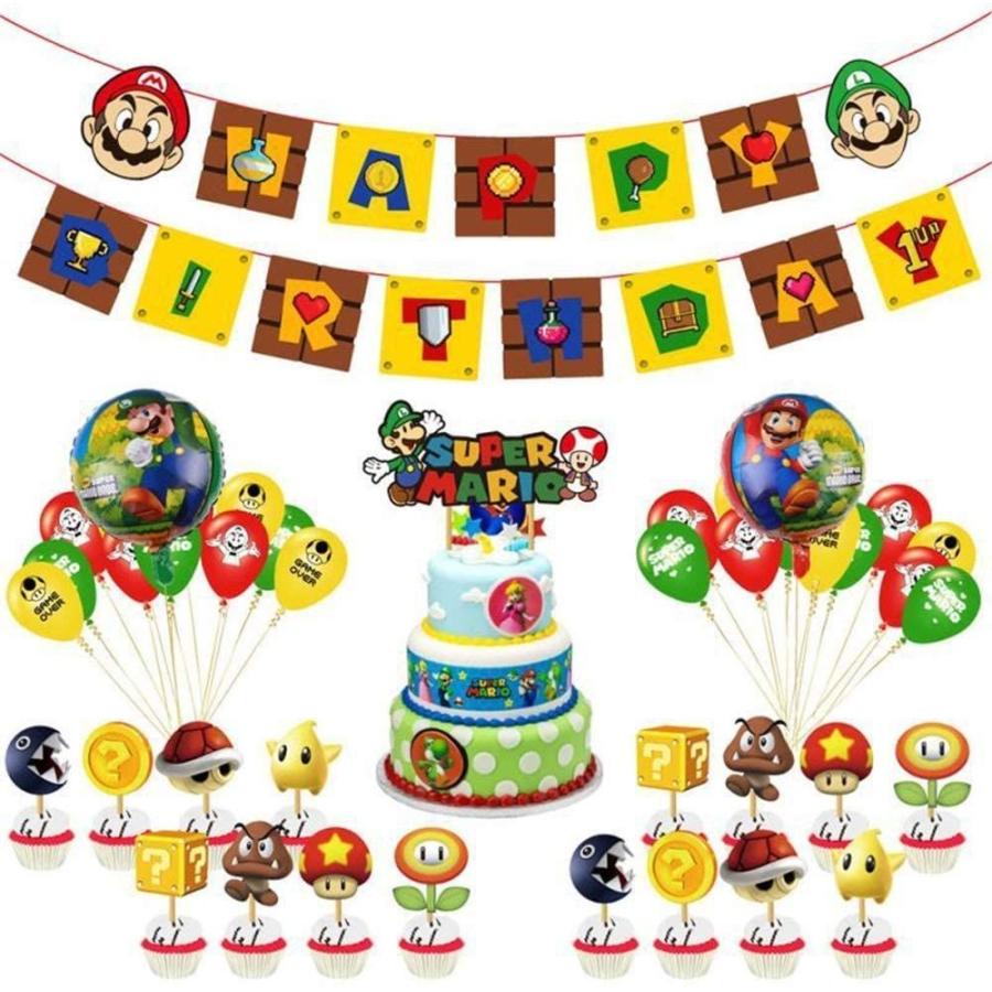 スーパーマリオ 誕生日 飾り付け パーティー セット 可愛い キャラクター 子供 男の子 5 女の子 レッド グリーン イエロー アニメ H Lafee 通販 Yahoo ショッピング