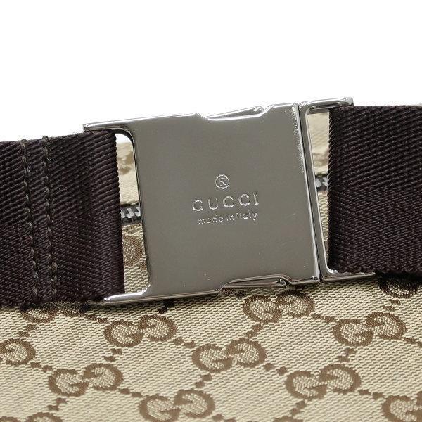 GG グッチ ウエストポーチ ボディバッグ GGキャンバス×レザー ライト