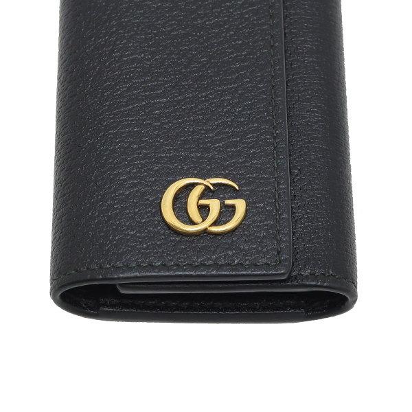 GUCCI（グッチ） 6連キーケース GGマーモント カーフレザー ブラック
