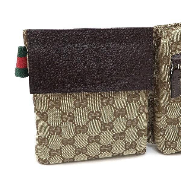 GUCCI ボディバッグ ウエストポーチ GG キャンバス ブラウン GG グッチ ウエストポーチ ボディバッグ GGキャンバス×レザー ライト