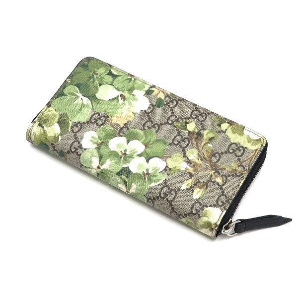 美品 グッチ　GGブルームス　スプリーム　長財布　ラウンドジップ Used 極上品】グッチ GUCCI GGブルームス GGスプリーム 長財布