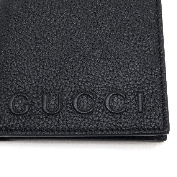 GUCCI（グッチ） 2つ折り財布 コインウォレット ロゴエンボス レザー