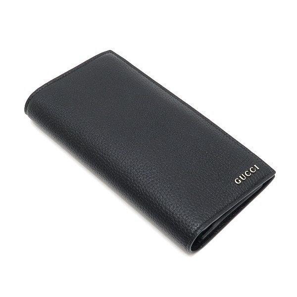 GUCCI グッチ 2つ折り長財布 ロングウォレット シルバーGUCCIロゴ  