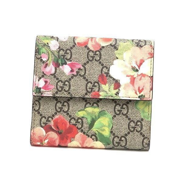 GUCCI（グッチ） Wホック財布 GGブルームス GGスプリームキャンバス