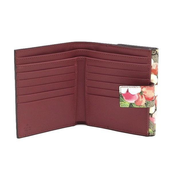 正規品　グッチ財布　グッチブルームス　グッチGGスプリーム グッチレザー GUCCI（グッチ） Wホック財布 GGブルームス GGスプリームキャンバス