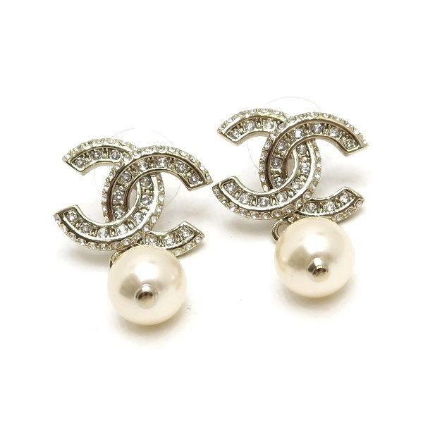 CHANEL（シャネル） ピアス シャンパンゴールド ココ ラインストーン