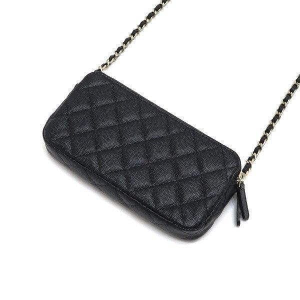 キャビアスキン シャネル チェーンウォレット マトラッセ ソフト