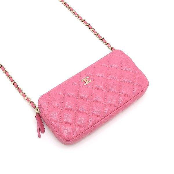 【Rare＆Vintage ARCHIVE】CHANEL シャネル/キャビアスキン・チェーンショルダーポシェット/ピンク/A05278/447****/SAランク/75【中古】 ハーフココマーク マトラッセ フォンケース チェーンショルダーバッグ