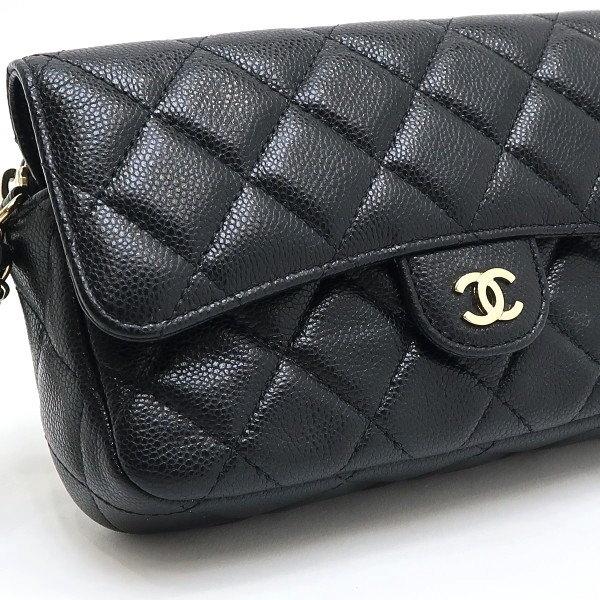 CHANEL マトラッセ ウォレット マトラッセ シャネル チェーンウォレット フォンケース ソフトキャビア