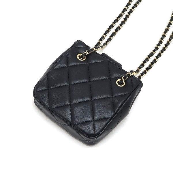 【中古】 シャネル ミニ マトラッセ チェーンバッグ ショルダーバッグ 27番台 ラムスキン ブラック CHANEL【質屋】 CHANEL - 【中古】 シャネル ミニ マトラッセ チェーンバッグ