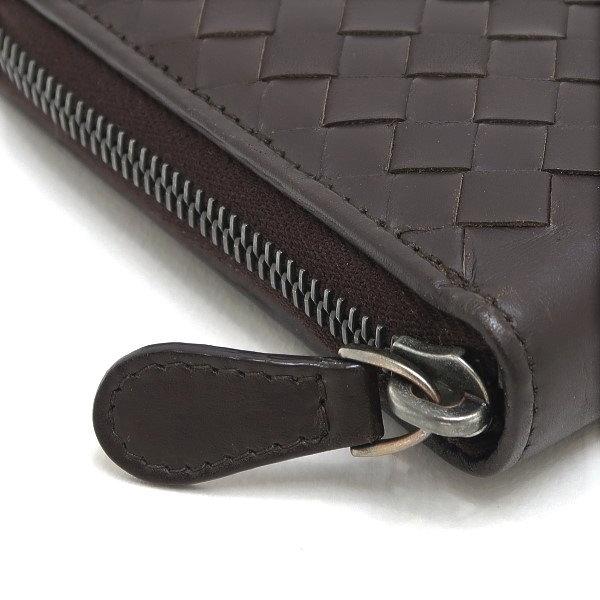 【美品】 ボッテガヴェネタ ケース イントレチャート ダークブラウン ブラック/マダーブラウンイントレチャート フラップカードケース