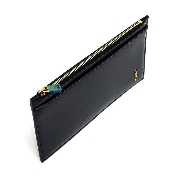 Yves Saint Laurent サンローラン 長財布 ビルポーチ レザー ブラック 