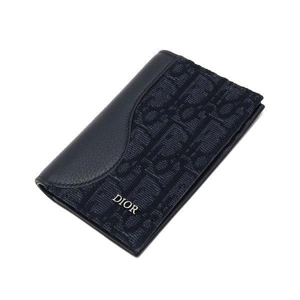DIOR ディオール カードホルダー サドル ジャカード グレインドカーフスキン ブラック 保存袋 箱 リボン付き 2ADCH169YKS_H03E 中古（新品同様）_2