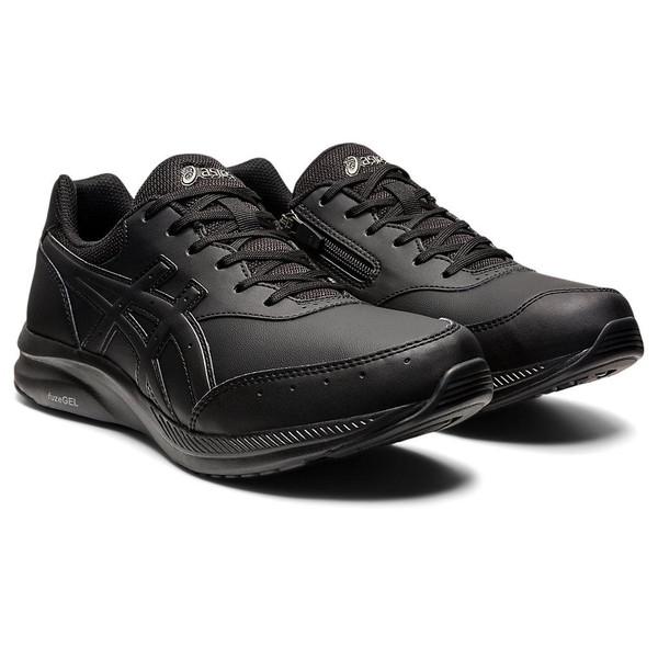 【極美品】asics WALKING レースアップシューズ（23.5）レザー　黒 ASICS WALKING アシックスウォーキング GEL-BIZ ゲルビズ