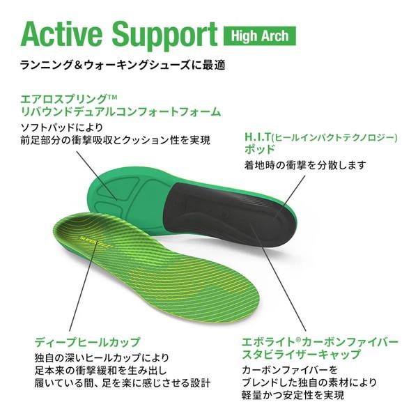 スーパーフィート SUPER feet インソール グリーン Active Support High Arch 中敷き ランニング ウォーキング | ブランド登録なし | 01