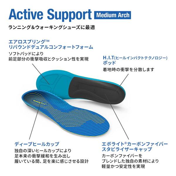 スーパーフィート SUPER feet インソール ブルー Active Support Medium Arch 中敷き ランニング ウォーキング | ブランド登録なし | 01