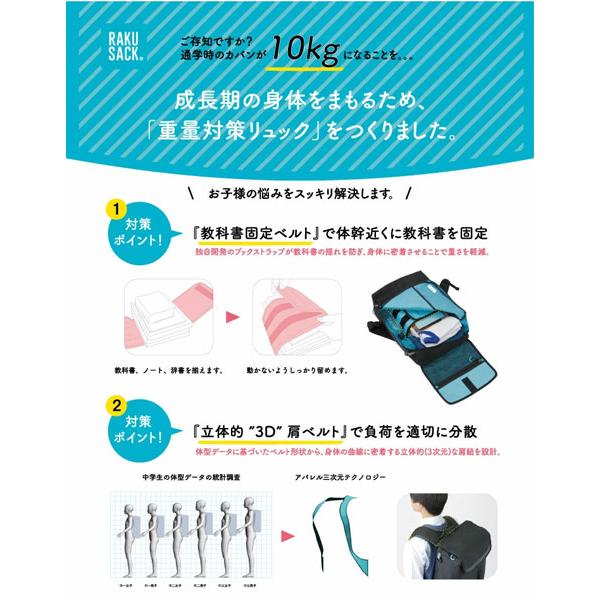 フットマーク FOOTMARK RAKUSACK ORIGIRAL 28L 通学 リュックサック 学生 101380の画像