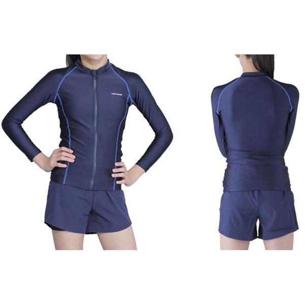 フットマーク FOOTMARK 泳げる長袖セパレーツ 上下セット 150 S M L LL キッズ レディース 水泳 スイミング 水着 132180の画像