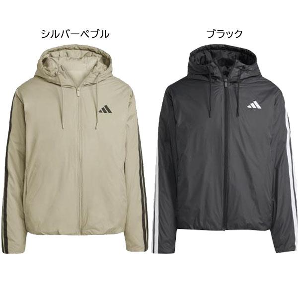 adidas（アディダス）エッセンシャルズ クライマウォーム スリーストライプス インサレーション フードジャケット（KLK10）中綿 メンズ adidas（アディダス） エッセンシャルズ クライマウォーム スリー