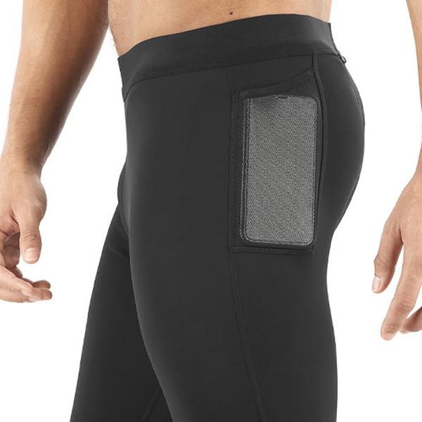 L 極美品　salomon サロモン　ランニングタイツ メンズ　ブラック　黒 SALOMON サロモン CROSS RUN TIGHTS 男性用 ランニングタイツ