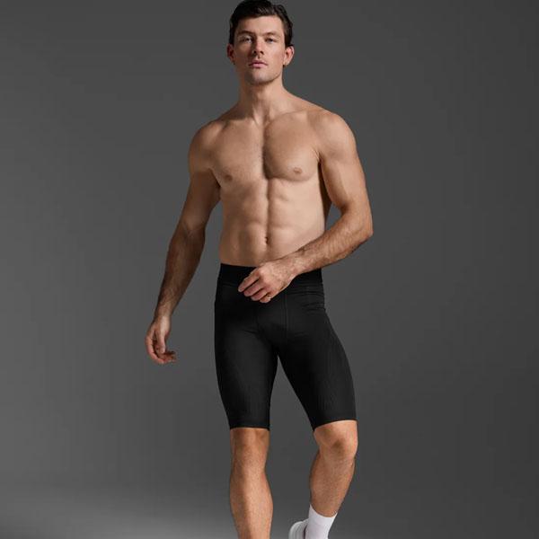 2XU ツータイムズユー MCS メンズ クロストレ コンプレッションショーツ ロゴベルト MA5366B-BLKNRO 着圧の画像
