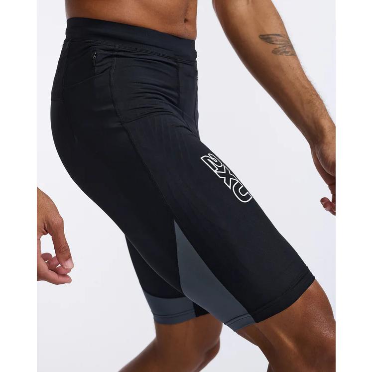 2XU ツータイムズユー ライトスピード リアクト コンプレッションショート タイツ MA7050B-BLKWRF メンズ 着圧 ランニング トレーニングの画像