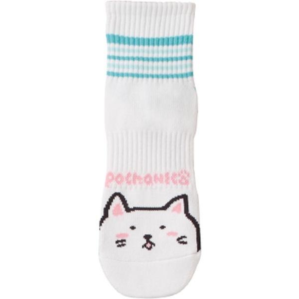 GOSEN ゴーセン pochaneco ハーフソックス テニス ソックス NSH03-SHIRO 靴下 | GOSEN