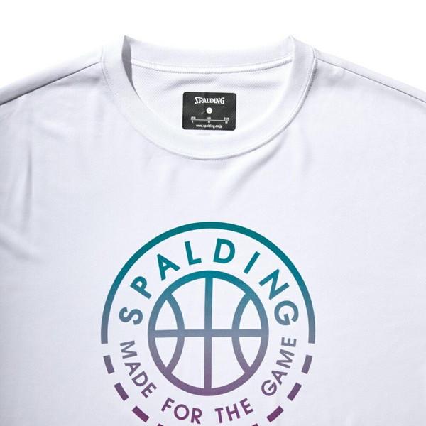 SPALDING スポルディング バスケット ロングスリーブTシャツ 長袖 グラデーションロゴ SMT22137-WH｜lafitte｜03