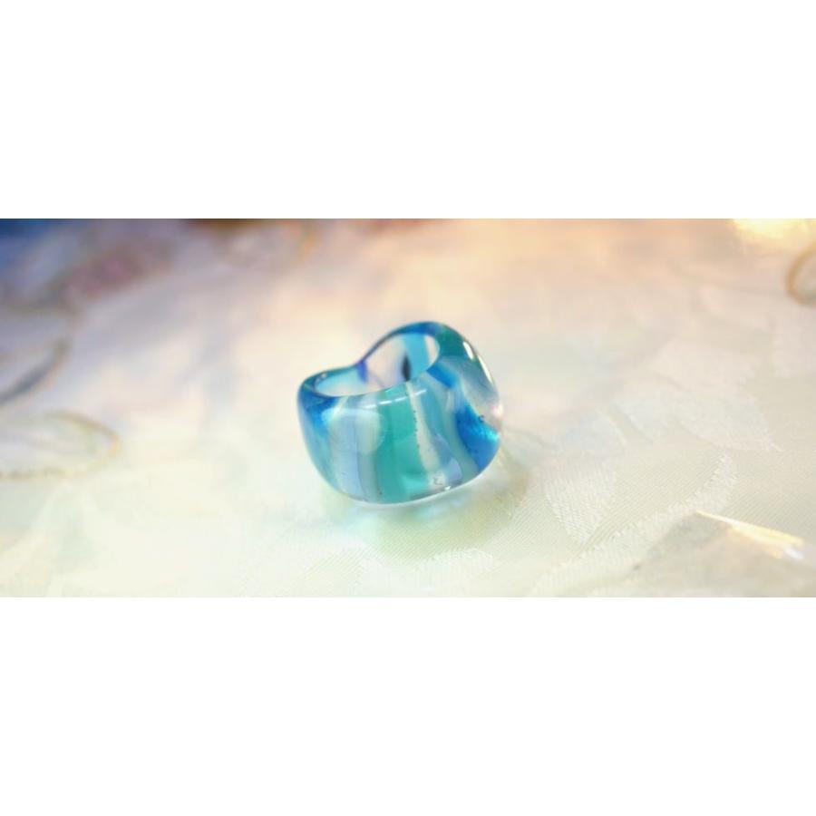 『Blue rainbow』 ガラスアクセ リング・指輪 デザインタイプ｜laforme｜02