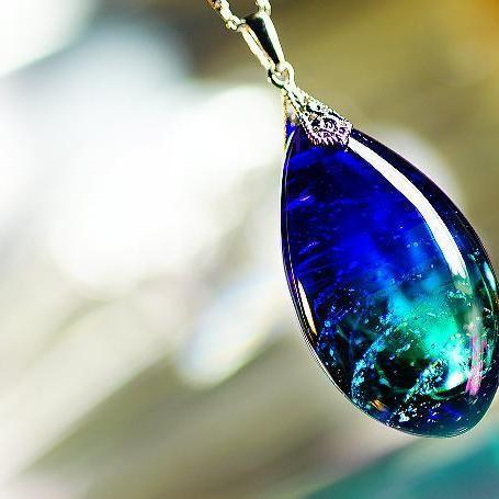 氷の薔薇 青の世界 ガラスアクセ ネックレス ペンダント しずくタイプ 1316 ラフォルム ガラスジュエリー 通販 Yahoo ショッピング