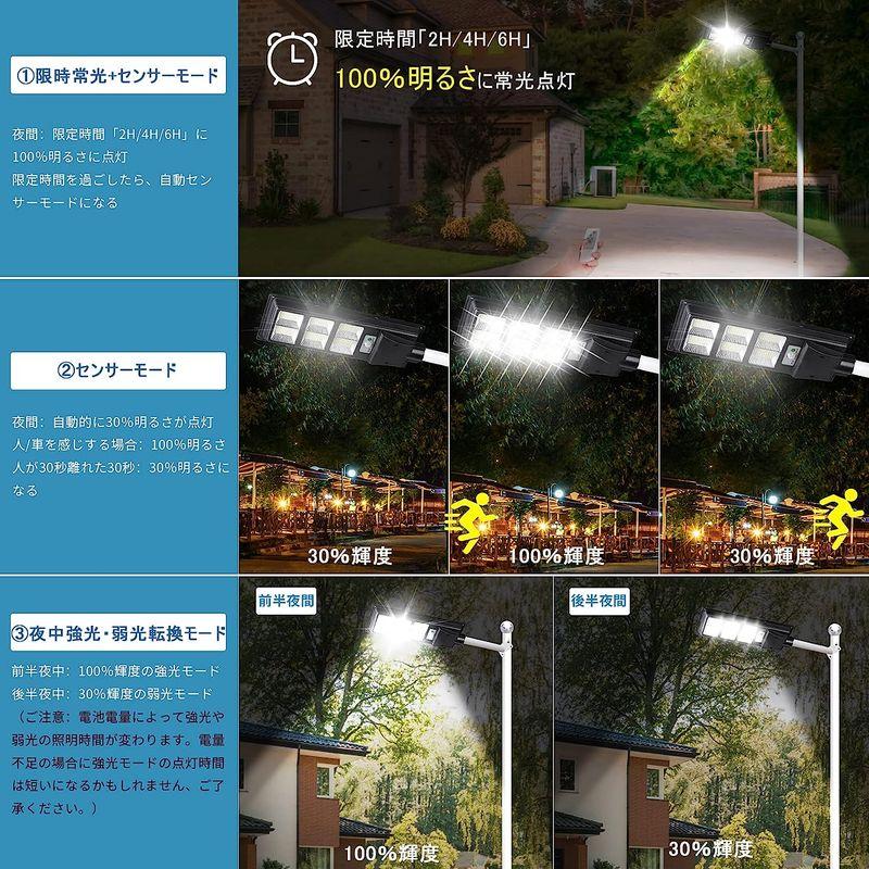 led　街灯　90W　省エネ　ソーラーライト　太陽発電　センサーライト　ledガーデンライト防水IP65耐水性　配線工事不要　屋外　感知式セ