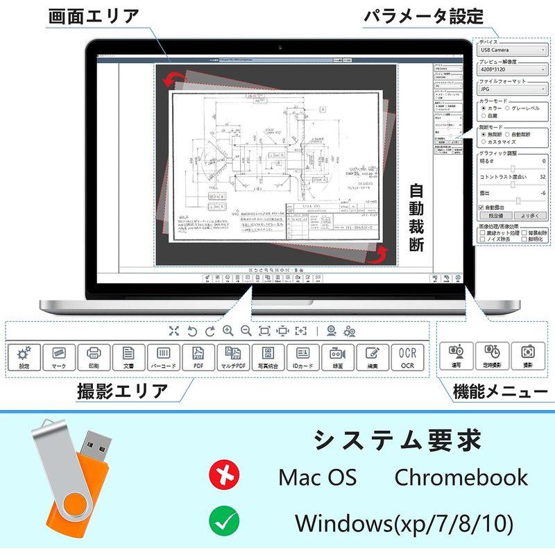 INCLAKE スキャナー ドキュメントスキャナー ブックスキャナー 1200万画素 非破壊 最大A3サイズ USB書画カメラ 多言語OCR スキャナー ドキュメントスキャナー ブックスキャナー 1200万画素 非破壊 最大A3サイズ USB書画カメラ 多言語OCR
