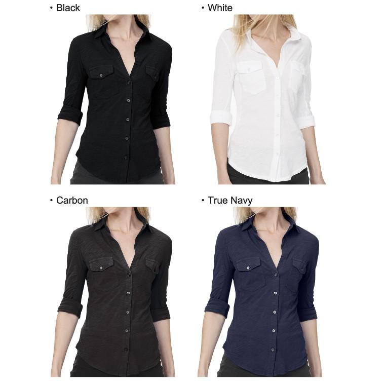 James Perse ジェームスパース Contrast Panel Shirt レディース