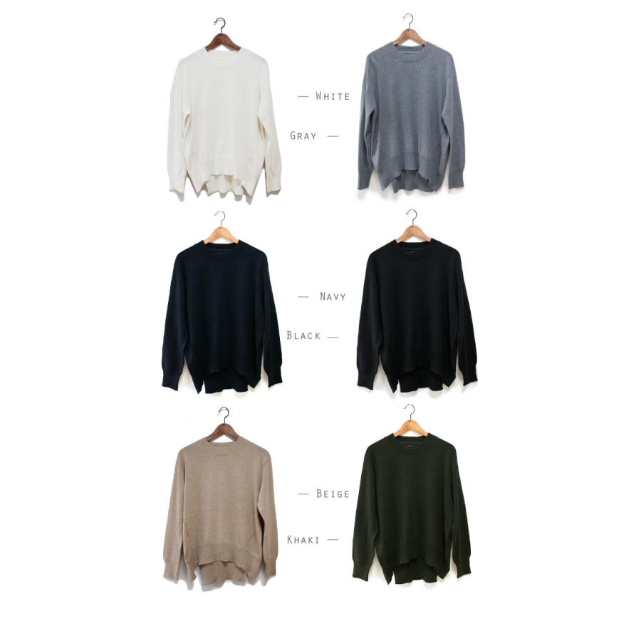 Pompadour ポンパドール コットンカシミア ラウンドヘムニット レディース セーター ビッグシルエット Lag Onlinestore 通販 Yahoo ショッピング