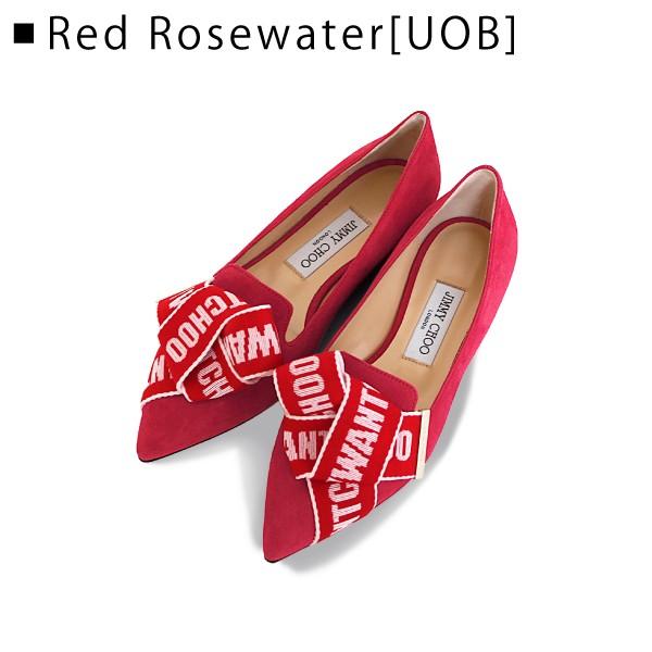 JIMMY CHOO（ジミーチュウ） GLEAM FLAT スエード ロゴテープリボン