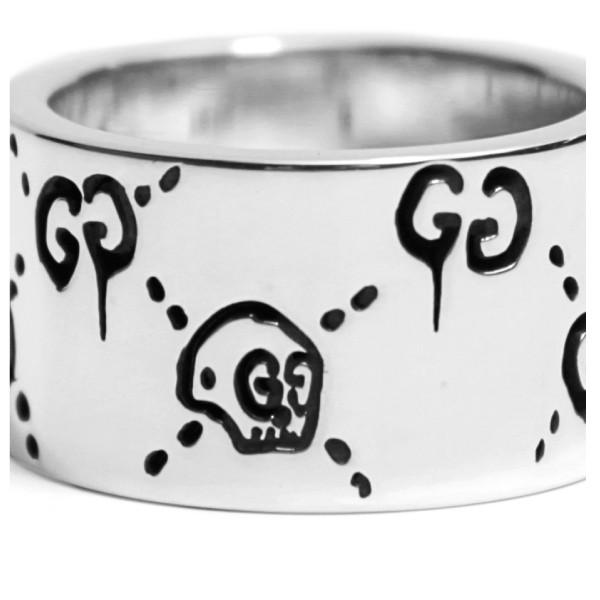 GUCCI グッチ ゴースト ワイド リング 指輪 ユニセックス 455319 GUCCI グッチ ゴースト ワイド リング 指輪 ユニセックス 455319