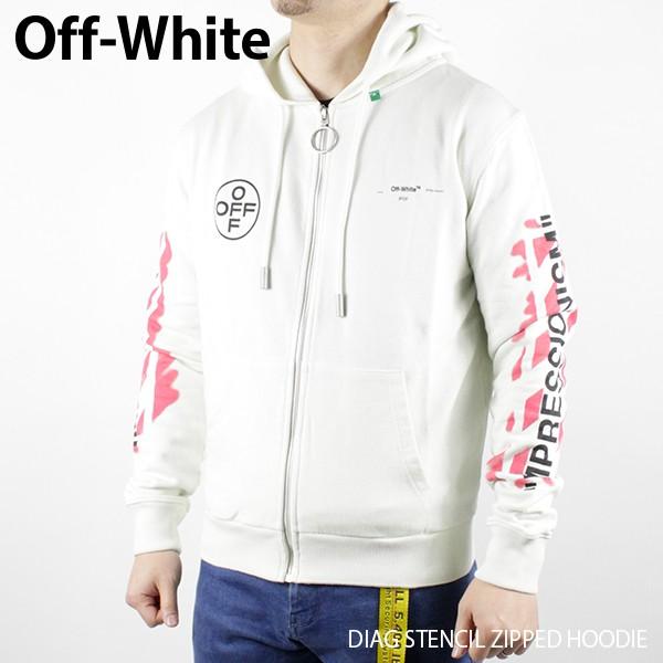 off white（オフホワイト） Off-White DIAG STENCIL ZIPPED HOODIE