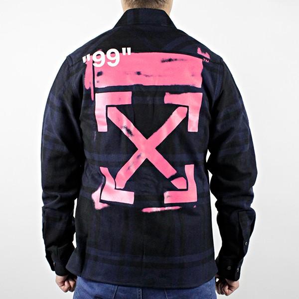 off white Off-White オフホワイト STENCIL FLANNEL SHIRT off white Off-White オフホワイト STENCIL FLANNEL SHIRT