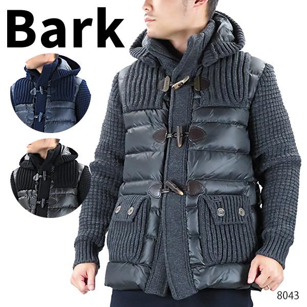 【美品】Bark/バーク ニット ダッフル ダウンコート ジャケット M グレー BARK（バーク） 『BARK-バーク-』ニットダウン ダッフルコート メンズ