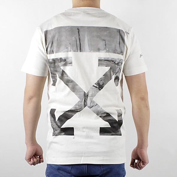 OFF-WHITE / NEWSPAPER S/S SLIM TEETシャツ/XL/コットン/WHT/OMAA027R19185013 off white（オフホワイト） Off-White NEWSPAPER S/S SLIM TEE
