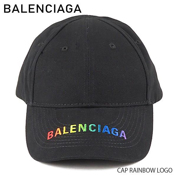 新品未使用　Balenciaga バレンシアガ　キャップ　レインボー　黒　正規品 BALENCIAGA（バレンシアガ） キャップ レインボーロゴ 564206/0AI2N