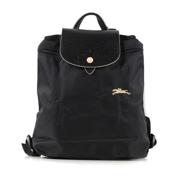 ロンシャン ル・プリアージュ リュック シボ革 ナイロン 黒 ゴールド金具 LONGCHAMP（ロンシャン） ル プリアージュ 折り畳み リュック 1699 619