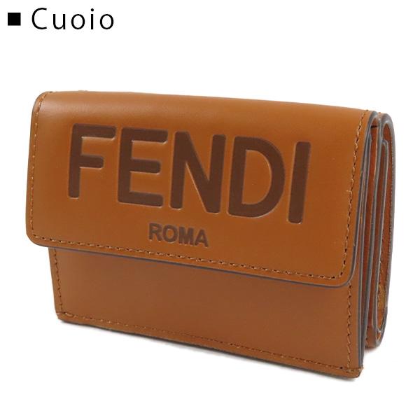 極美品【フェンディ】ROMA FF トリフォルド　コンパクトウォレット　ミニ財布 FENDI（フェンディ） ローマ マイクロ トリフォールド レザー
