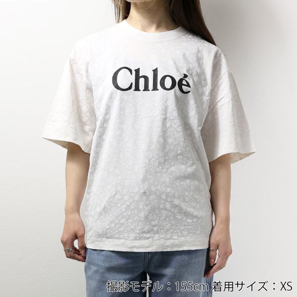 Chloe クロエ Crew Neck T-Shirts クルーネック Tシャツ ロゴ 半袖 花