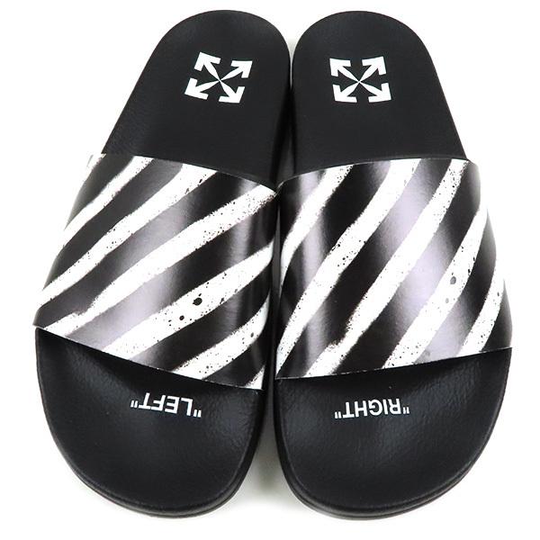 off white（オフホワイト） Off-White DIAGONAL STRIPES SLIDER BLACK